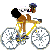 Animated man on bike